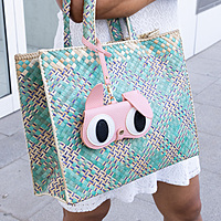 Glass Case Leather Pink Bunny