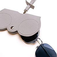 Glass Case Leather White Gray Plain