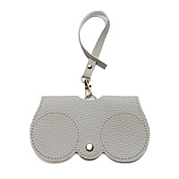 Glass Case Leather White Gray Plain