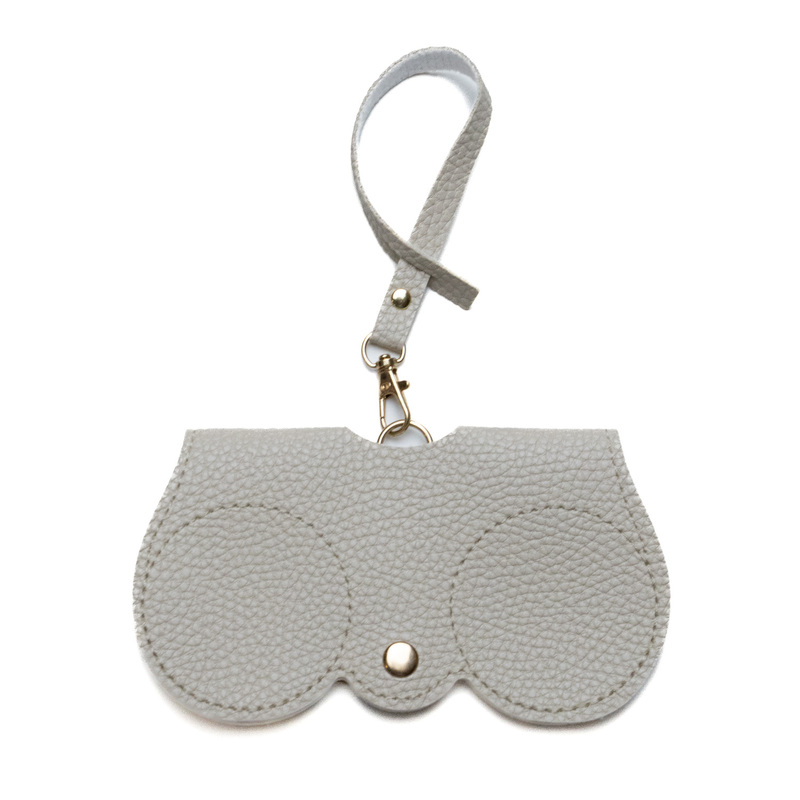 Glass Case Leather White Gray Plain