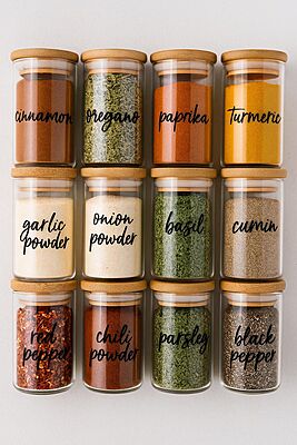 Glass Spice Jar Set