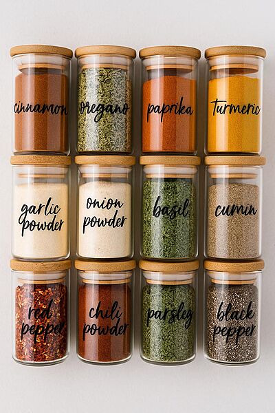 Glass Spice Jar Set