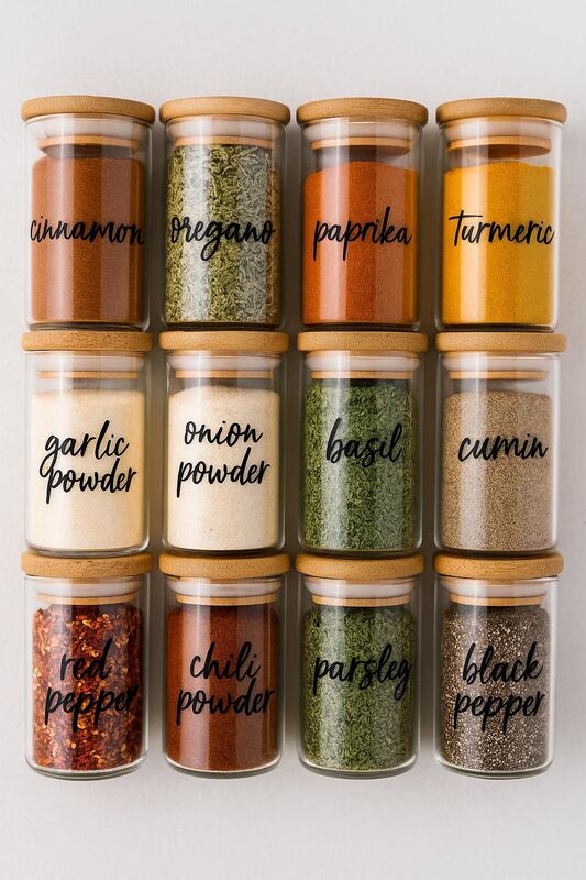 Glass Spice Jar Set