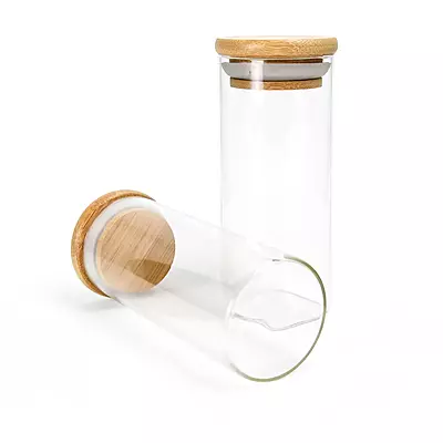 Glass Jars with Bamboo Lid - 6 oz
