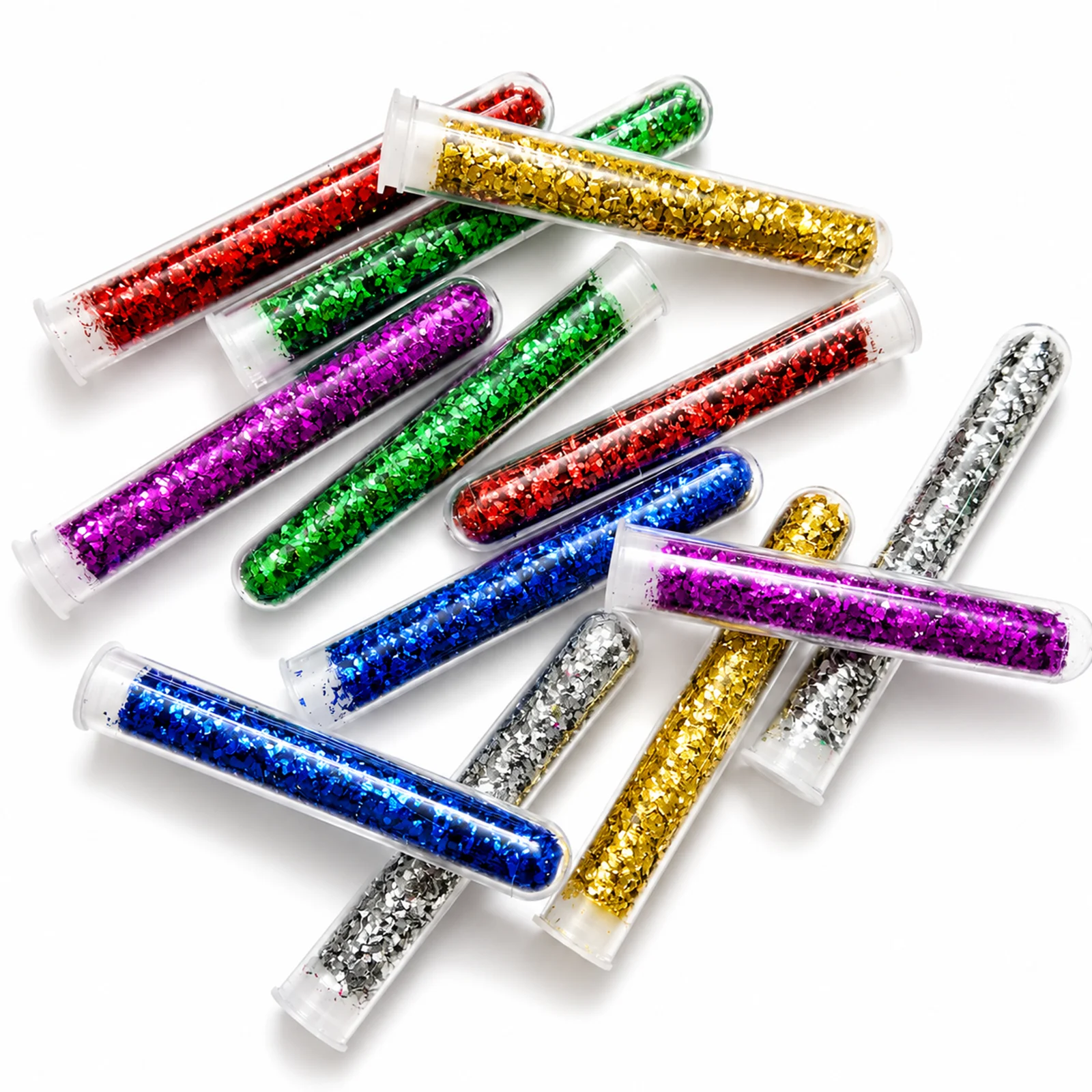 Premium Glitter Powder Pack of 12 Tubes (6 Colours x 2) for DIY Arts, Crafts & Decorations
