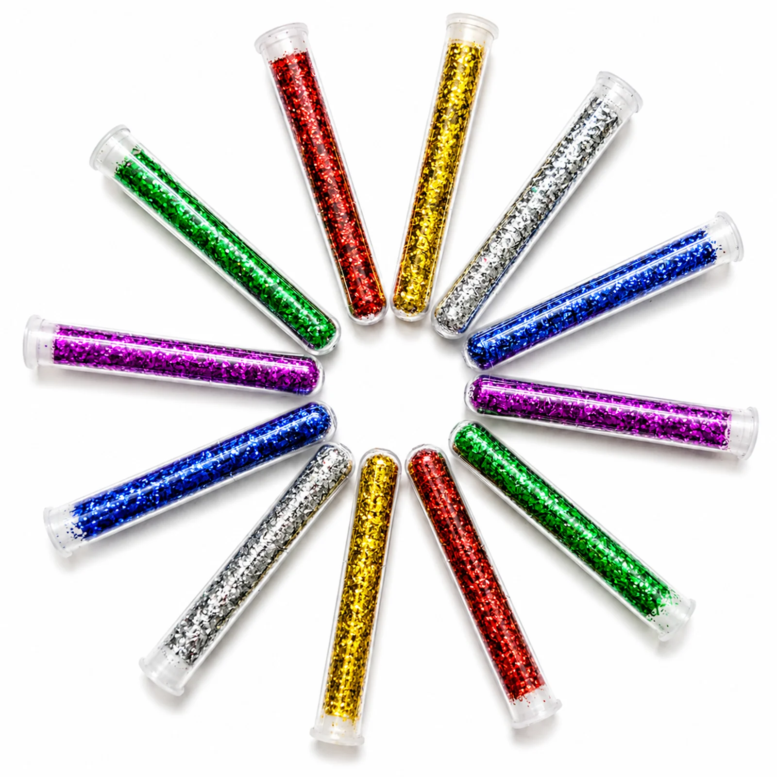 Premium Glitter Powder Pack of 12 Tubes (6 Colours x 2) for DIY Arts, Crafts & Decorations