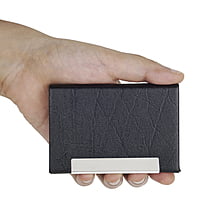 Glossy Black Leather Finished Cardholder