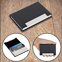 Glossy Black Leather Finished Cardholder