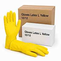 Gloves Latex L Yellow 12/12