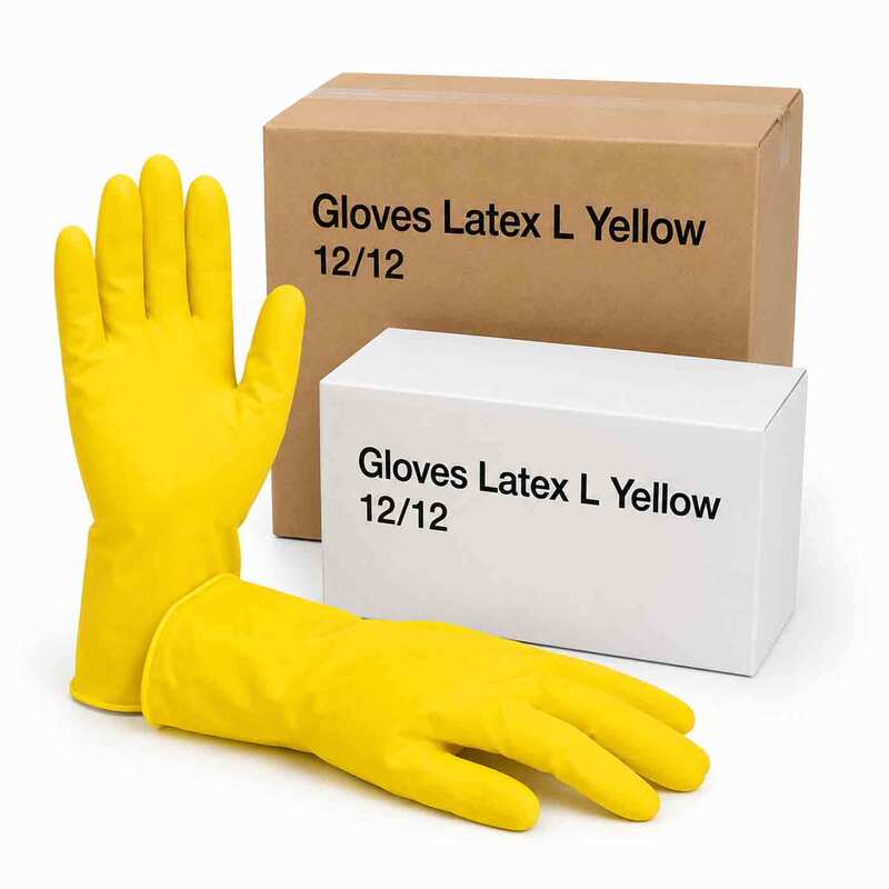 Gloves Latex L Yellow 12/12