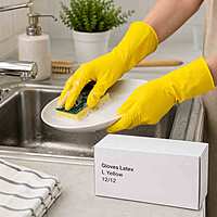 Gloves Latex L Yellow 12/12