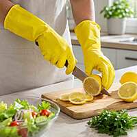 Gloves Latex L Yellow 12/12