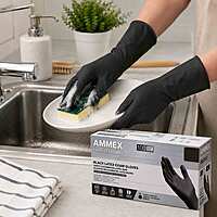 Gloves Latex LG Black 10/100