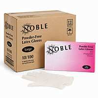 Gloves Latex Powder-Free L 5.4mil White Noble 10/100