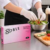Gloves Latex Powder-Free L 5.4mil White Noble 10/100