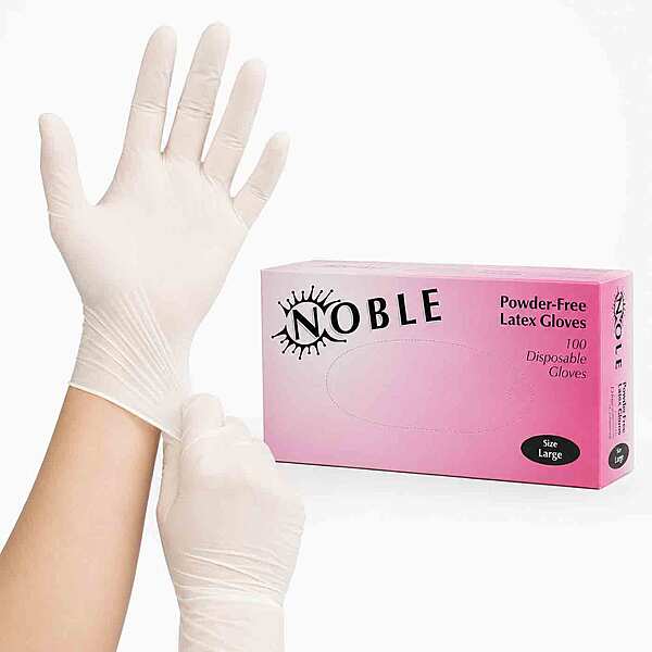 Gloves Latex Powder-Free L 5.4mil White Noble 10/100