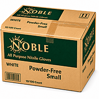 Gloves Nitrile Powder-Free M Wht 3mil Noble 10/100