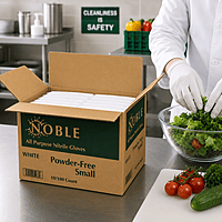 Gloves Nitrile Powder-Free M Wht 3mil Noble 10/100