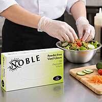 Gloves Vinyl Powder-Free L Clr 3.5mil Noble 10/100