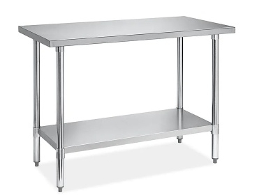 Mesa de Trabajo de Acero Inoxidable Económica con Repisa Inferior - 48 x 24"