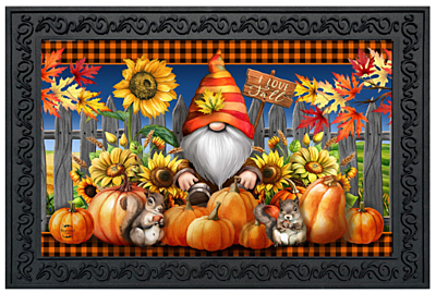 Gnome and Pumpkins Doormat