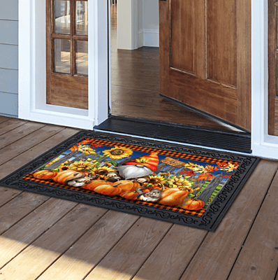 Gnome and Pumpkins Doormat