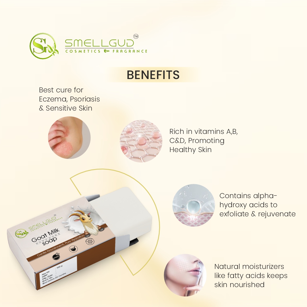 Goat Milk Soap | Made with Cold Pressed Oils and Shea Butter | Glow Soap With Olive Oil and Coconut Oil | Skin Brightening & Tan Removal Soap | Paraben & Chemical Free Bath Soap for Men & Women | Skin