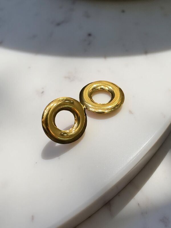 Gold-Toned Circle Stud Earrings