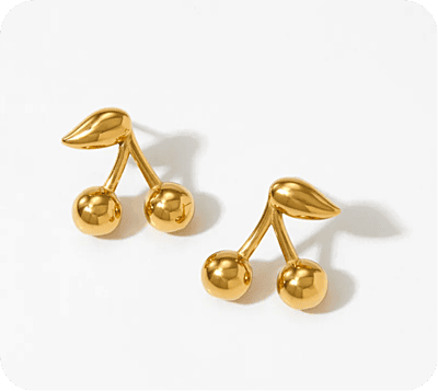 Golden Cherry Earrings