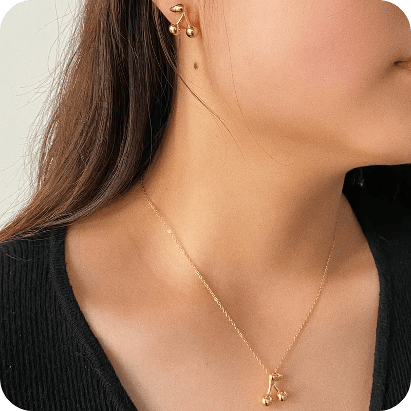 Golden Cherry Necklace