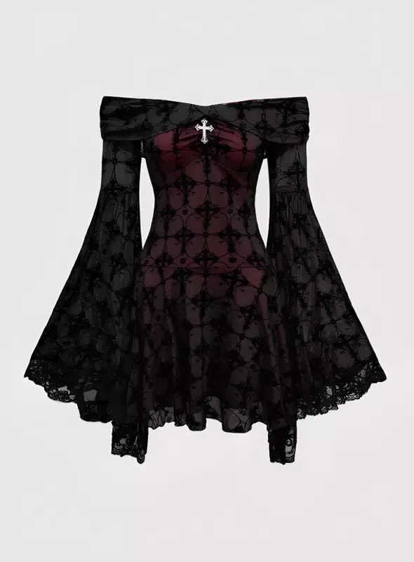 Gothic Strap Mini Dress