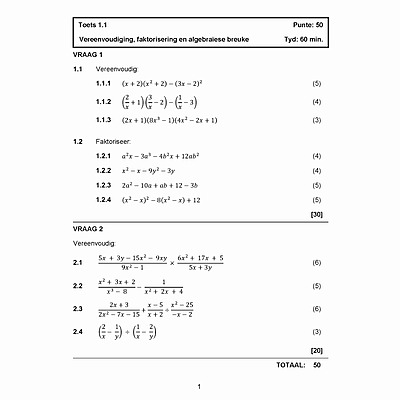 Grade 10 CAPS Maths Exam Book Afrikaans, factorising trinomials