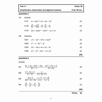 Grade 10 CAPS Maths Exam Book English, factorising trinomials