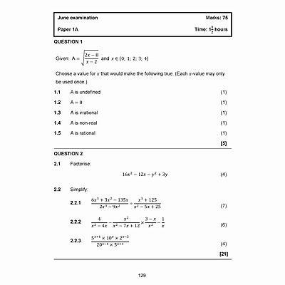 Grade 10 Maths 4 Africa Exam Book English, equations and inequalities