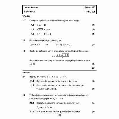 Grade 12 Maths 4 Africa Exam Book Afrikaans, functions, graphs, derivatives