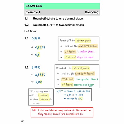 Grade 8 CAPS Maths Study Guide English, factorisation with examples and tips