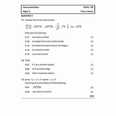 Grade 9 Maths 4 Africa Exam Book English, quadratic equations and graphs