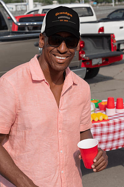 Custom “Grandpa Est.” Embroidered Trucker Cap – Richardson 112 Snapback (Black & White)