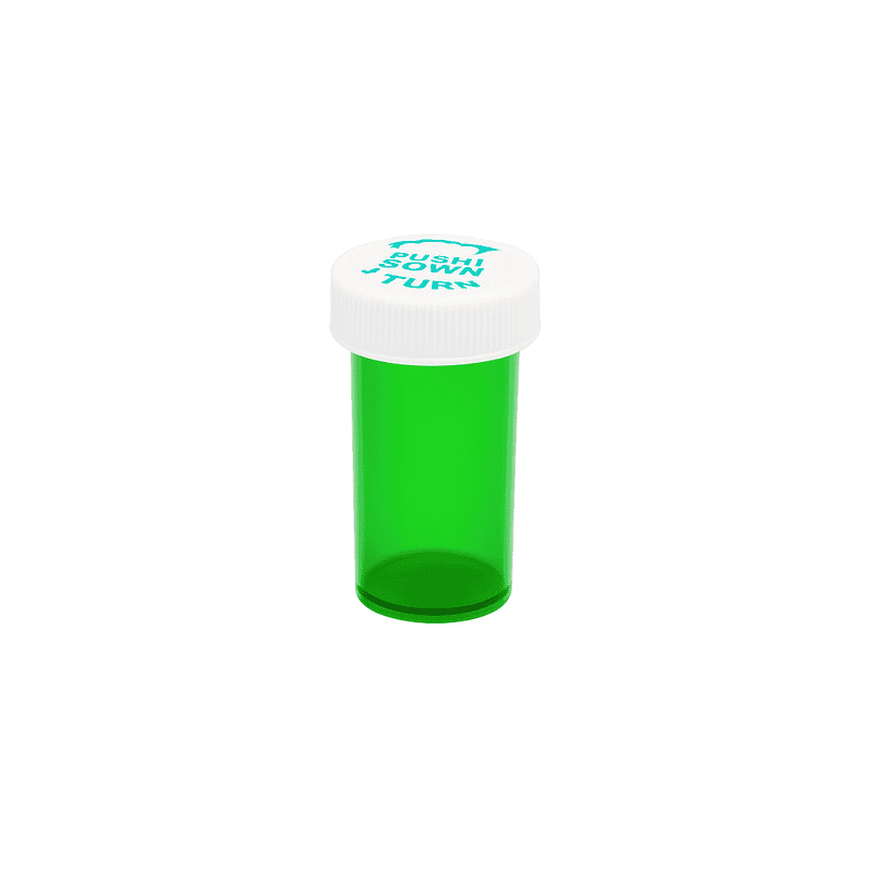 Green Push-N-Turn ScriptPro Compatible Vials 13 Dram-320