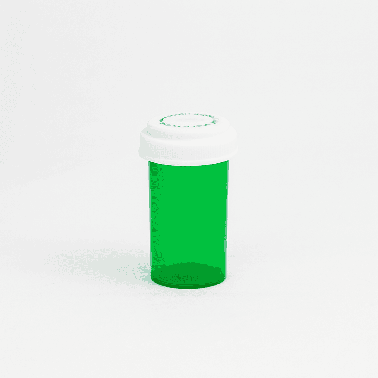 Green Reversible Vials with Vet Caps 13 Dram – 275 Vials/Case