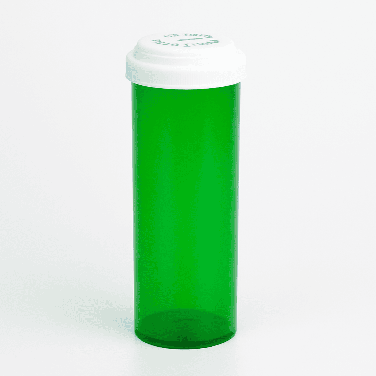 Green Reversible Vials with Vet Caps 60 Dram – 90 Vials/Case