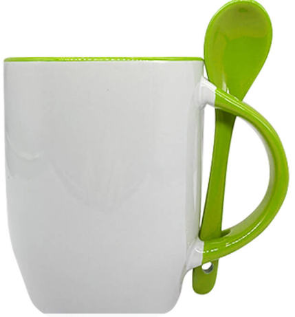 Mug Ceramic with Spoon, 350ml