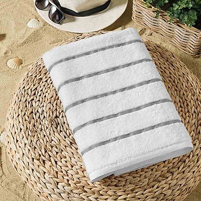 Grey Stripe Pool and Beach Towel
