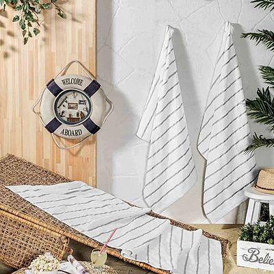 Grey Stripe Pool and Beach Towel