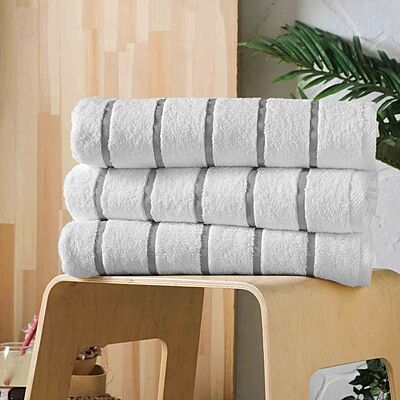 Grey Stripe Pool and Beach Towel