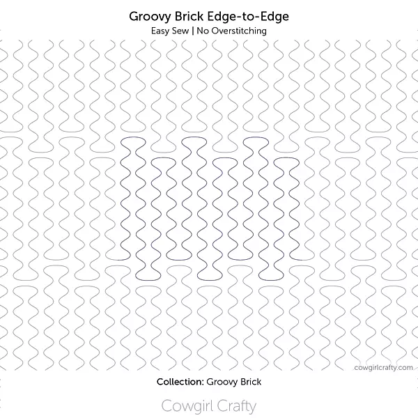 Groovy Brick Edge-to-Edge Easy Sew | Digital Longarm Quilting Pattern