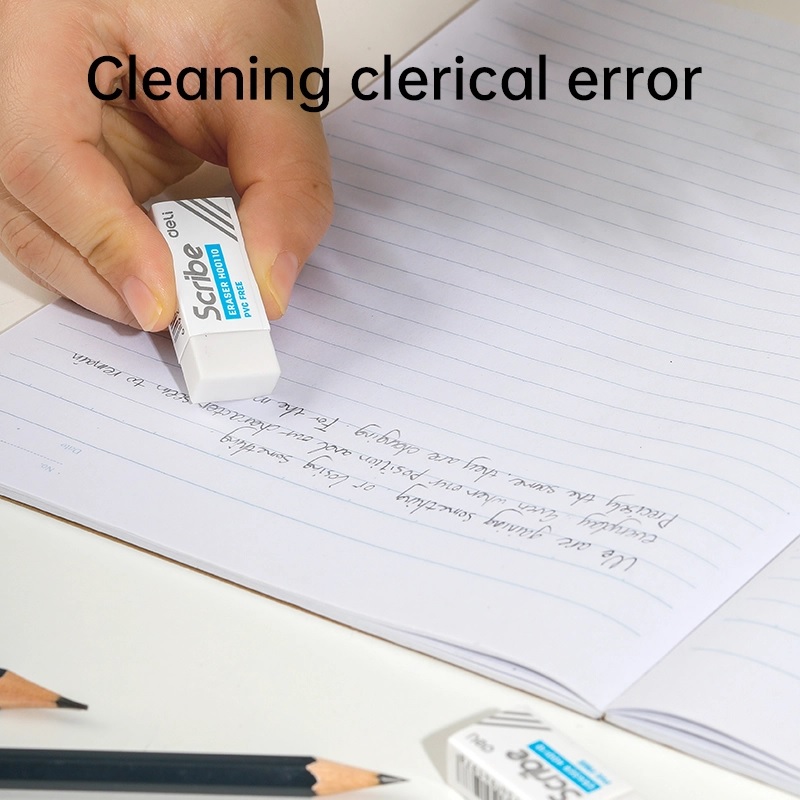 DELI H00110-MT PVC FREE WHITE ERASER 4/PKT