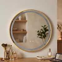 Gold frame with LED flat mirror (31.5*31.5 INCH)