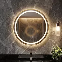Gold frame with LED flat mirror (31.5*31.5 INCH)