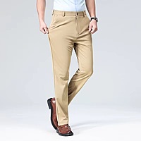 Men's High Quality Stretch Slim Straight Solid Color Casual Pants